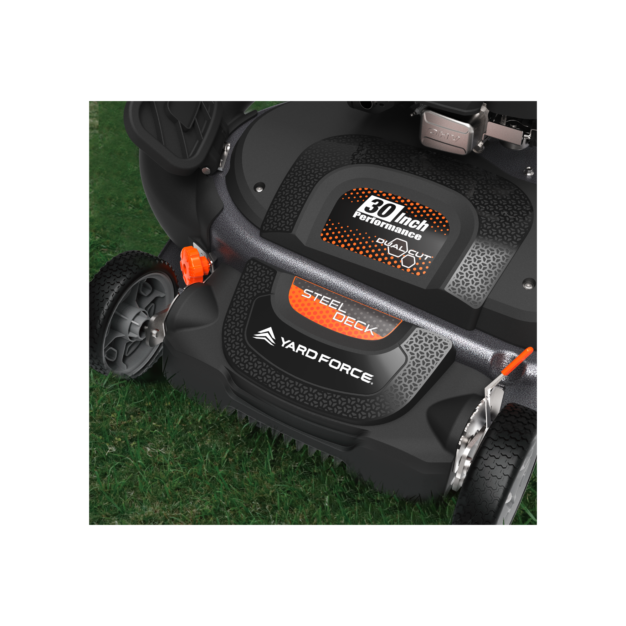 Yard Force YF30-3N1SPV 30 in. Briggs & Stratton 223cc Gas Self-Propelled Lawn Mower, Dual-Blade, 3-in-1, Blade Brake System, Smart Pace