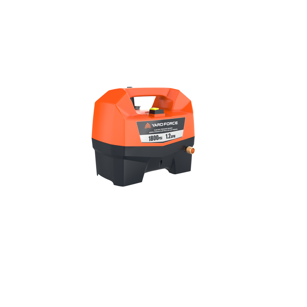Yard Force YF1800 Electric Pressure Washer, 1800 PSI 1.2 GPM, 13 Amp, with Foam Cannon, 15° & Turbo Nozzles, 20 ft Hose