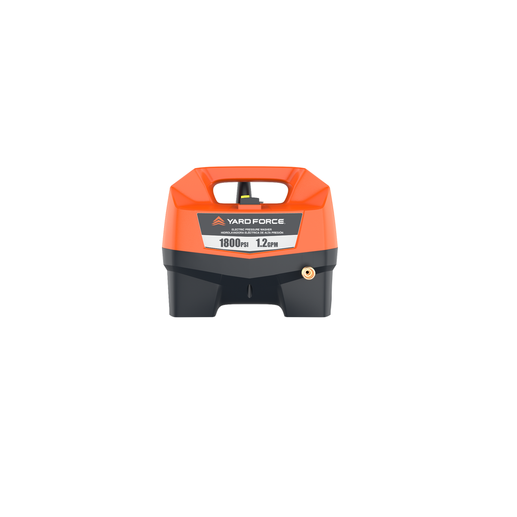 Yard Force YF1800 Electric Pressure Washer, 1800 PSI 1.2 GPM, 13 Amp, with Foam Cannon, 15° & Turbo Nozzles, 20 ft Hose