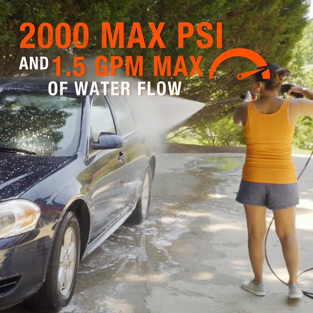 Yard Force Pressure Washer Electric Powered EW U20 - 2000 PSI 2.3 GPM Power Washer with Hose Reel, Portable Washer with 4 Quick Connect Nozzles & 25 FT Hose for Cars, Fences, Patios image 2