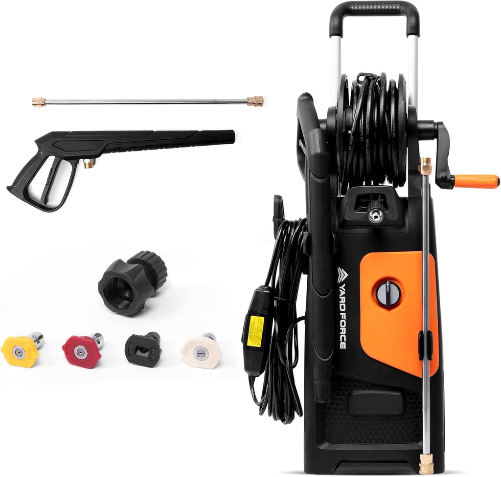 Yard Force Pressure Washer Electric Powered EW U20 - 2000 PSI 2.3 GPM Power Washer with Hose Reel, Portable Washer with 4 Quick Connect Nozzles & 25 FT Hose for Cars, Fences, Patios image 5